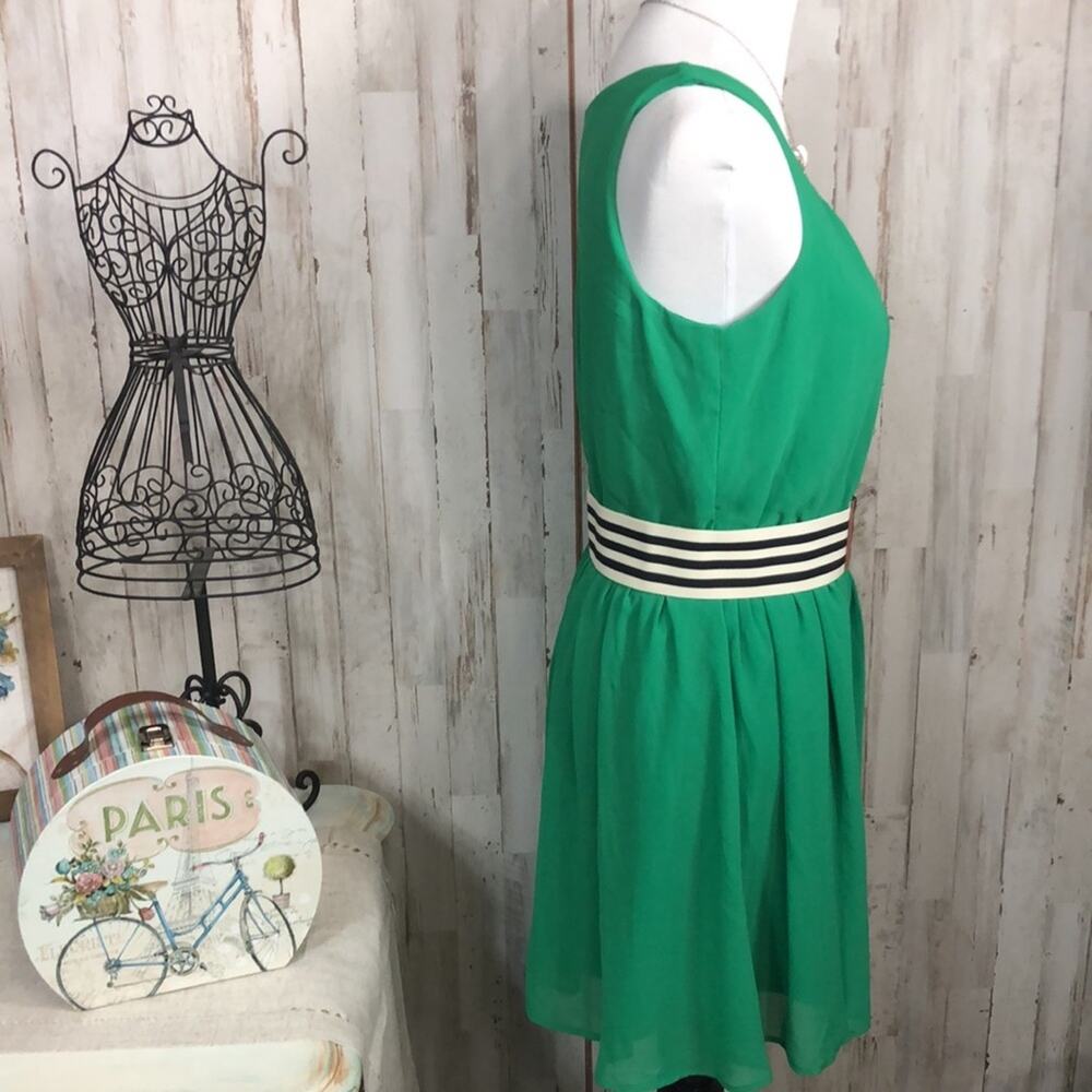 BCX Mini Dress in Green Size Large with Belt - Picture 4 of 9